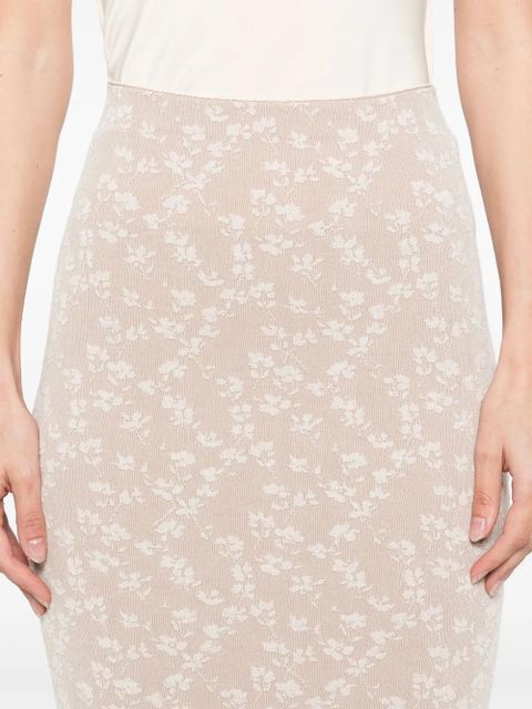 FENDI bloom-jacquard midi skirt - Neutrals