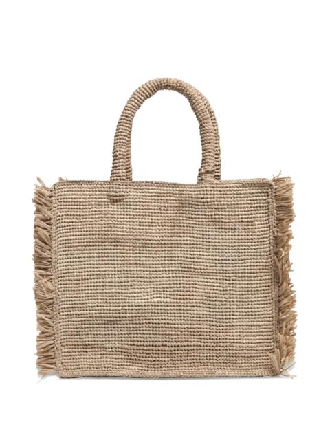 MC2 Saint Barth fringed logo-embroidered tote bag - Neutrals - zdjęcie produktu nr 2