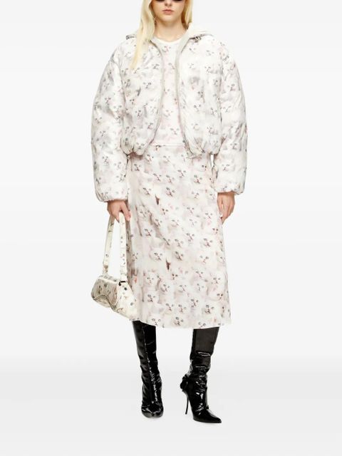 Diesel kitten-print hooded puffer jacket - White - zdjęcie produktu nr 2