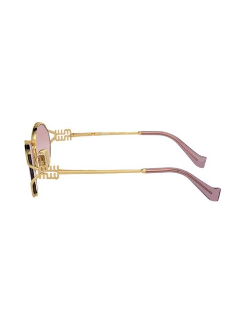 Miu Miu Eyewear oval-frame gradient-lenses sunglasses - Gold