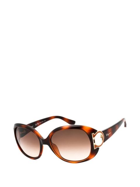 Ferragamo Gancini oval-frame sunglasses - Brown - zdjęcie produktu nr 2