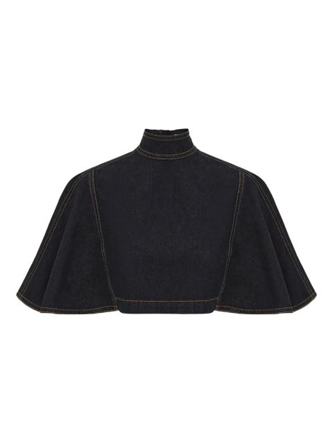 ZIMMERMANN high-neck flared denim coat - Blue - zdjęcie produktu nr 1