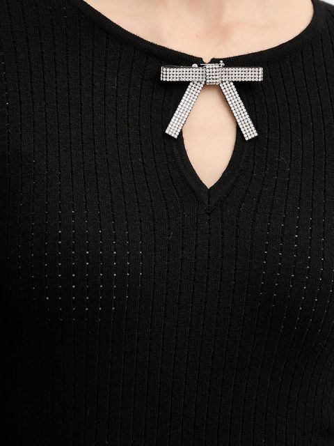 Morgan sweter damski kolor czarny lekki MNODI