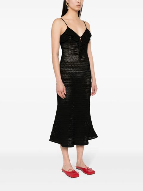 Self-Portrait crochet midi dress - Black