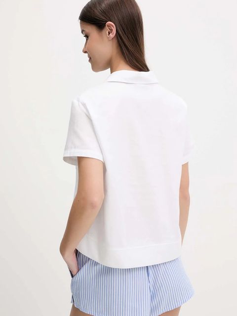 Hollister Co. koszula piżamowa bawełniana damska kolor biały bawełniana KI346-5055