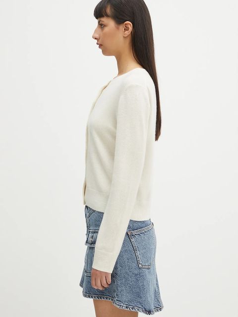 Samsoe Samsoe kardigan wełniany SABOSTON kolor beżowy lekki F24400186 - zdjęcie produktu nr 2