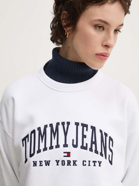 Tommy Jeans bluza damska kolor biały z aplikacją DW0DW19824