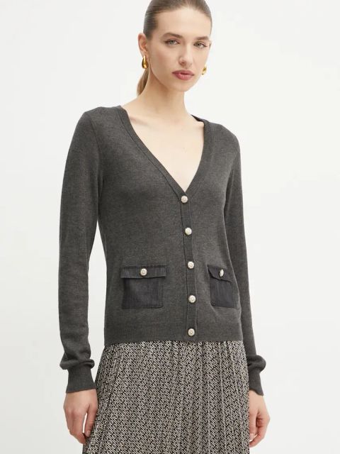 Morgan kardigan z domieszką wełny MJE kolor szary lekki MJE