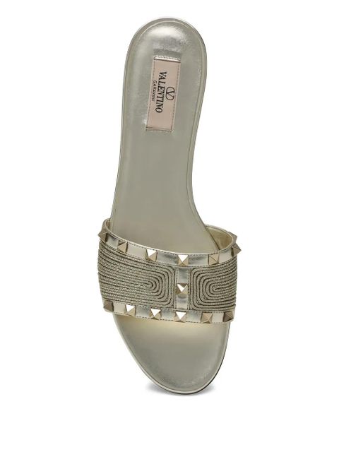 Valentino Garavani stud flat sandals - Yellow - zdjęcie produktu nr 2