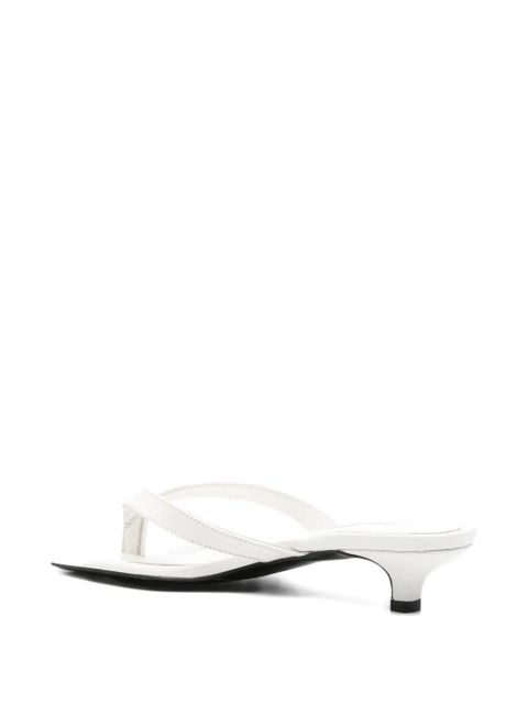 TOTEME croco-embossed heeled flip flops - White