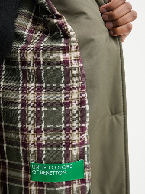 United Colors of Benetton płaszcz kolor zielony 2I1UDN08F