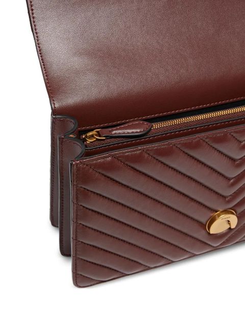 PINKO medium Love One chevron chain shoulder bag - Brown