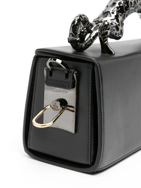 Lanvin medium Pencil Cat sculpted-handle leather bag - Black