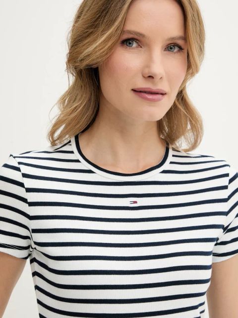 Tommy Jeans t-shirt damski kolor szary DW0DW17383