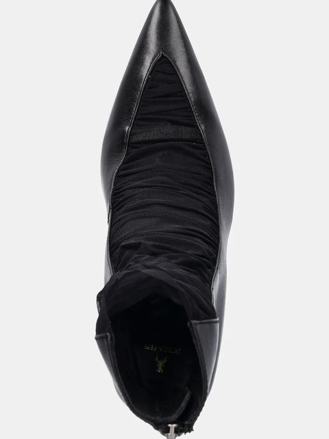 Patrizia Pepe botki skórzane damskie kolor czarny na szpilce 2Y0020 V038 K103