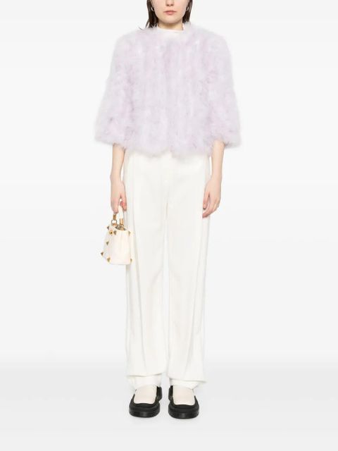 Yves Salomon feather silk jacket - Purple - zdjęcie produktu nr 2