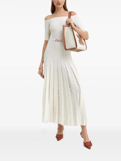 Gabriela Hearst Kurt off-shoulder pleated dress - Neutrals - zdjęcie produktu nr 2
