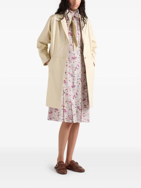 Prada floral-print georgette dress - Neutrals
