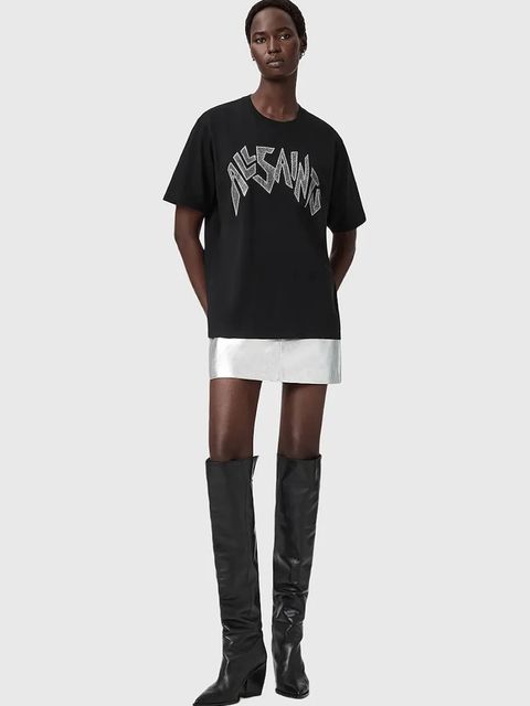 AllSaints t-shirt bawełniany damski kolor czarny W145JD