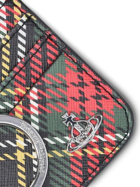 Vivienne Westwood tartan-pattern chain card holder - Black