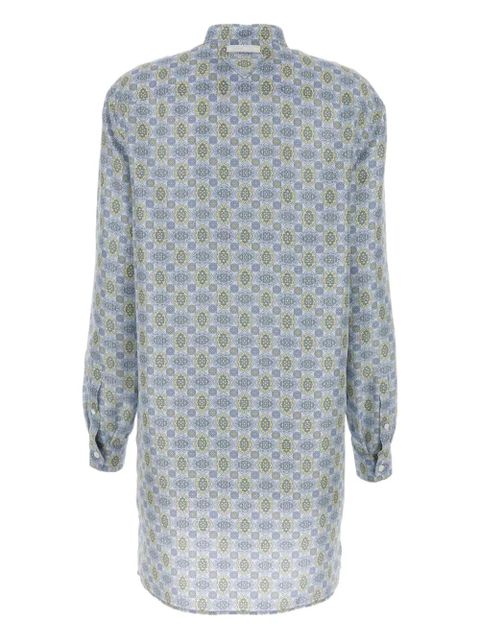 Prada printed silk shirt dress - Blue - zdjęcie produktu nr 2