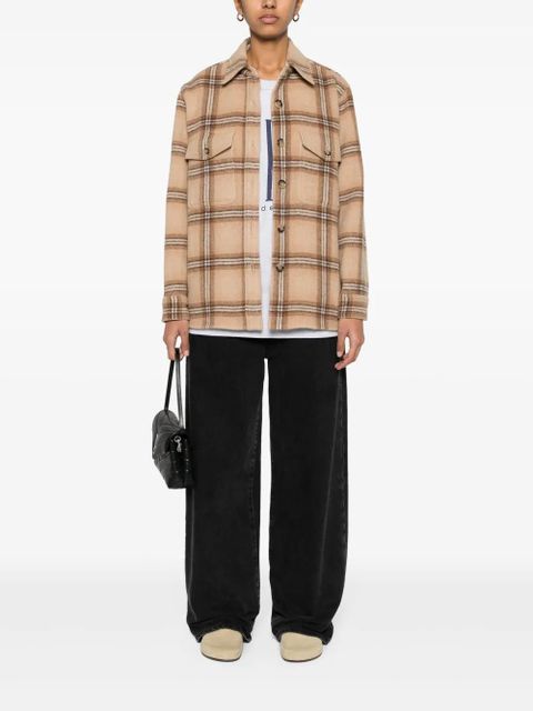 ISABEL MARANT Faxona checked shirt jacket - Brown