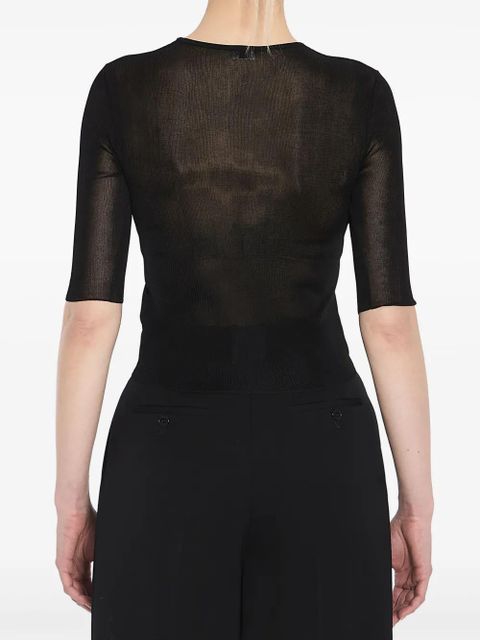 Saint Laurent Cassandre cropped top - Black