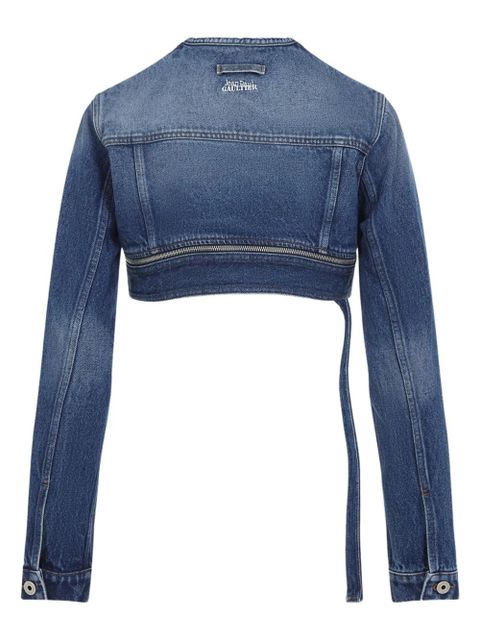 Jean Paul Gaultier cropped denim jacket - Blue