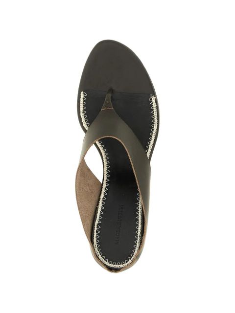 Magda Butrym curved stitching leather sandals - Brown