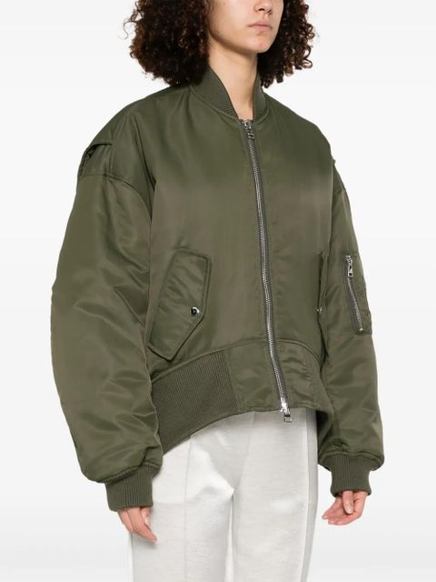 JW Anderson curved-hem bomber jacket - Green