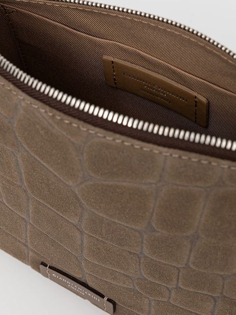 Gianni Chiarini torebka zamszowa NORA POUCH kolor zielony BS 10225 CM-PL