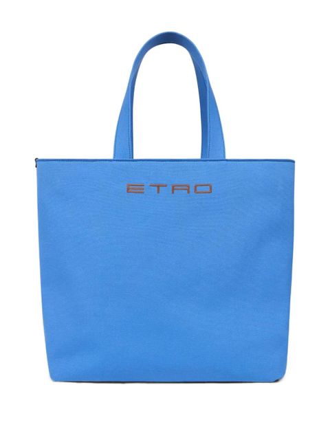 ETRO x Agostino Iacurci canvas tote bag - Blue