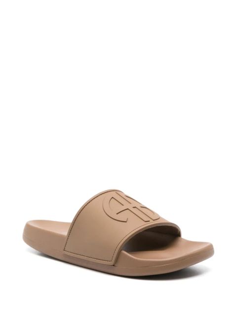 ANINE BING logo-embossed slides - Brown