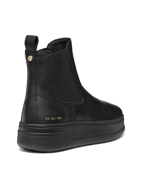 Geox botki skórzane D SPHERICA ECUB-2 damskie kolor czarny na platformie D56WVA 00085 C9999