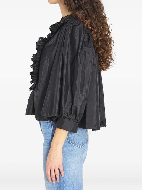 Chloé ruffled embroidered blouse - Black - zdjęcie produktu nr 2