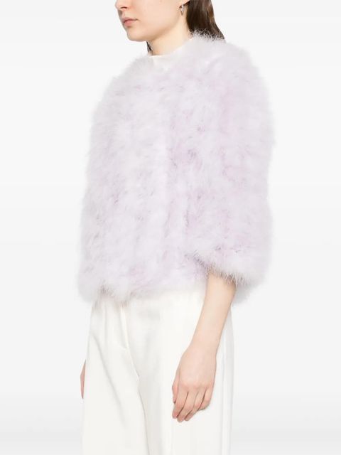 Yves Salomon feather silk jacket - Purple