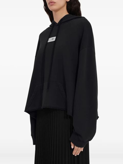 MM6 Maison Margiela raw-hem hoodie - Black