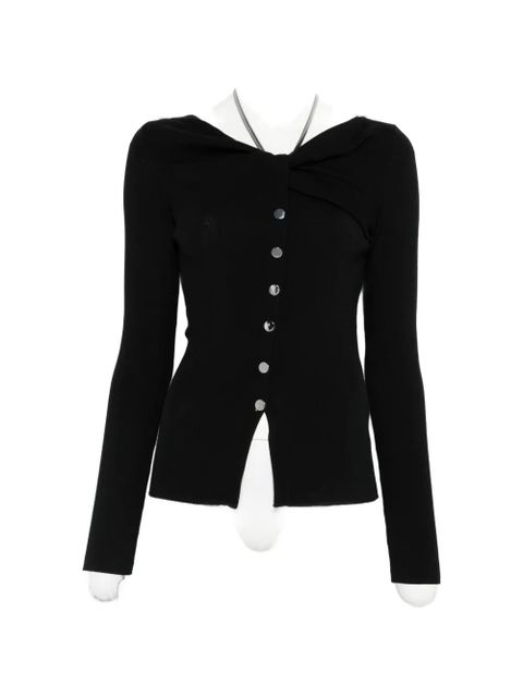 Sportmax button-up necklace-detail cardigan - Black - zdjęcie produktu nr 1