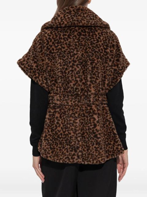 Max Mara Newabavo belted-fastening animal-pattern jacket - Brown