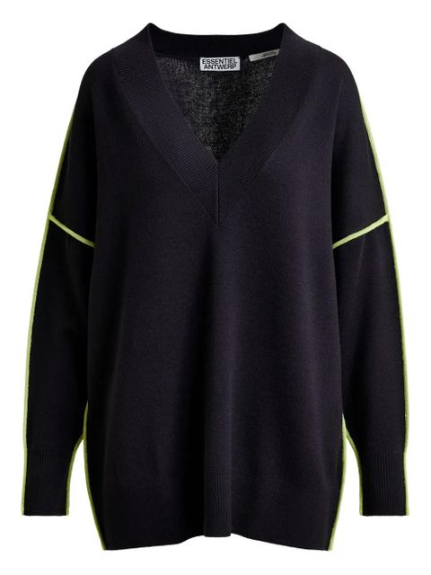 Essentiel Antwerp Inside v-neck sweater - Blue - zdjęcie produktu nr 1