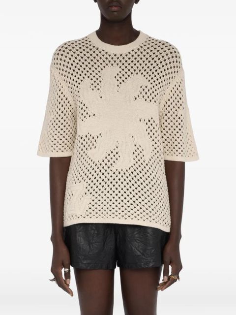 Zadig&Voltaire Malyna openwork T-shirt - Neutrals