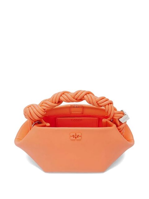 GANNI Bou braided-handle tote bag - Orange