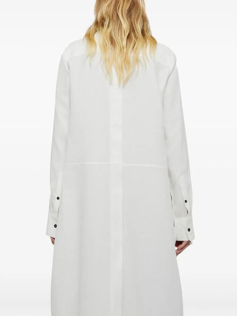 Jil Sander linen long-sleeve shirt dress - White