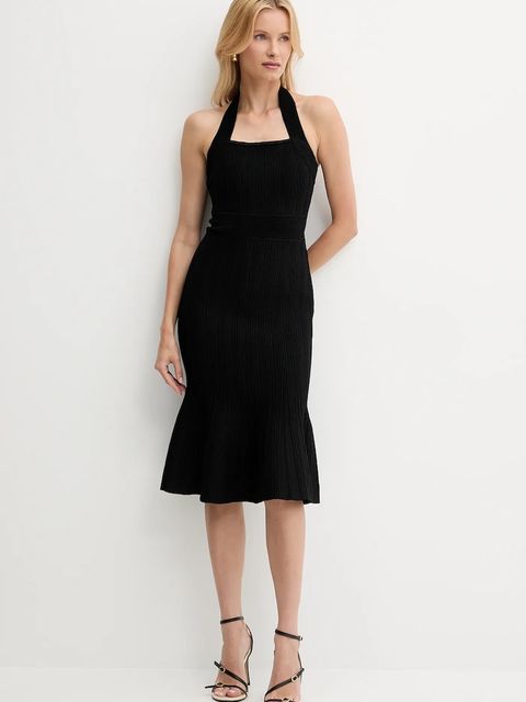 Guess sukienka SOFIE kolor czarny midi dopasowana W5YK39 Z2XY0