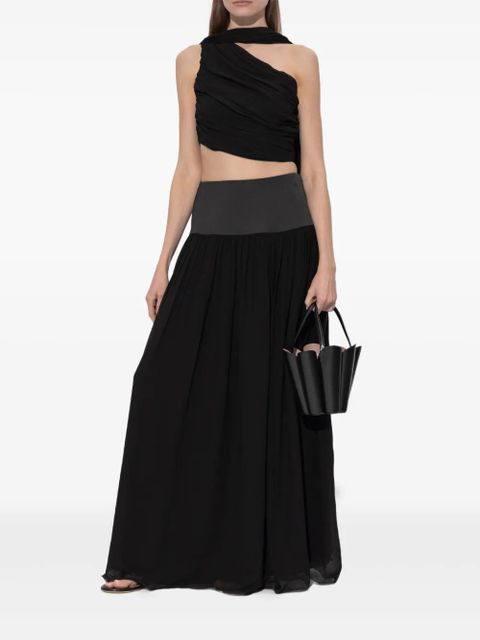 Posse Solene gathered maxi skirt - Black