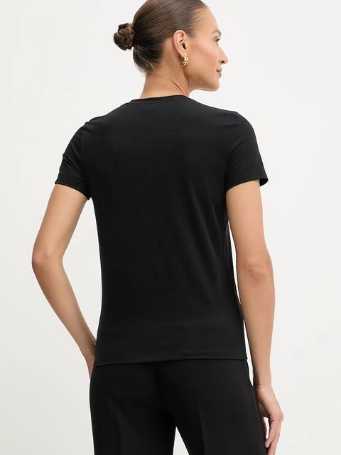 Elisabetta Franchi t-shirt bawełniany damski kolor czarny MA00756E2