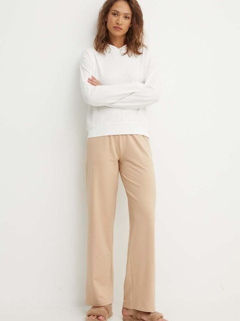 HUGO bluza lounge kolor beżowy z kapturem gładka 50490594 - zdjęcie produktu nr 2