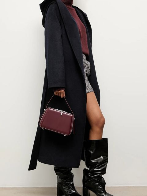 Answear.LAB płaszcz wełniany kolor granatowy