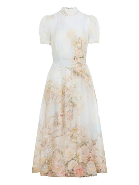 ZIMMERMANN Memento floral-print midi dress - White - zdjęcie produktu nr 1