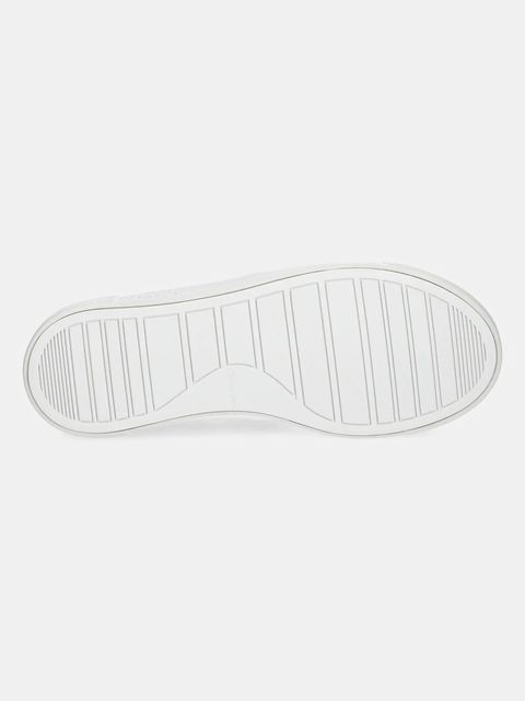 Calvin Klein tenisówki skórzane CUPSOLE SLIP ON - WOVEN LTH damskie kolor biały HW0HW02297